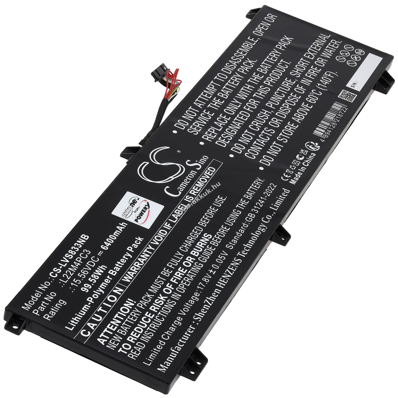 Helyettesítő laptop akku Lenovo Legion Slim 7 16IRH8 82Y30060PS