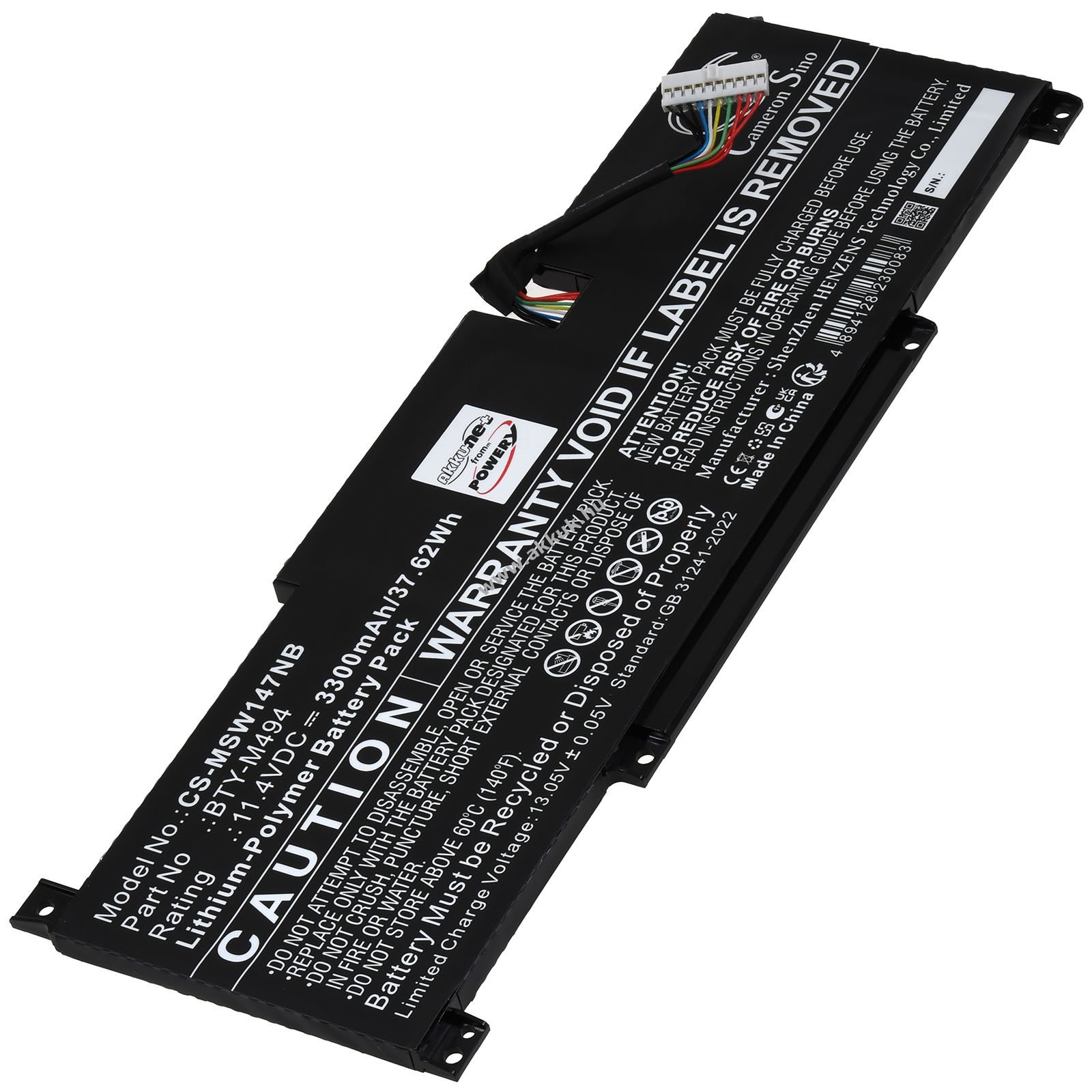 MSI Modern 14 C13M-875ID helyettesítő laptop akku 11,4V 4250mAh 48Wh Li-Polymer