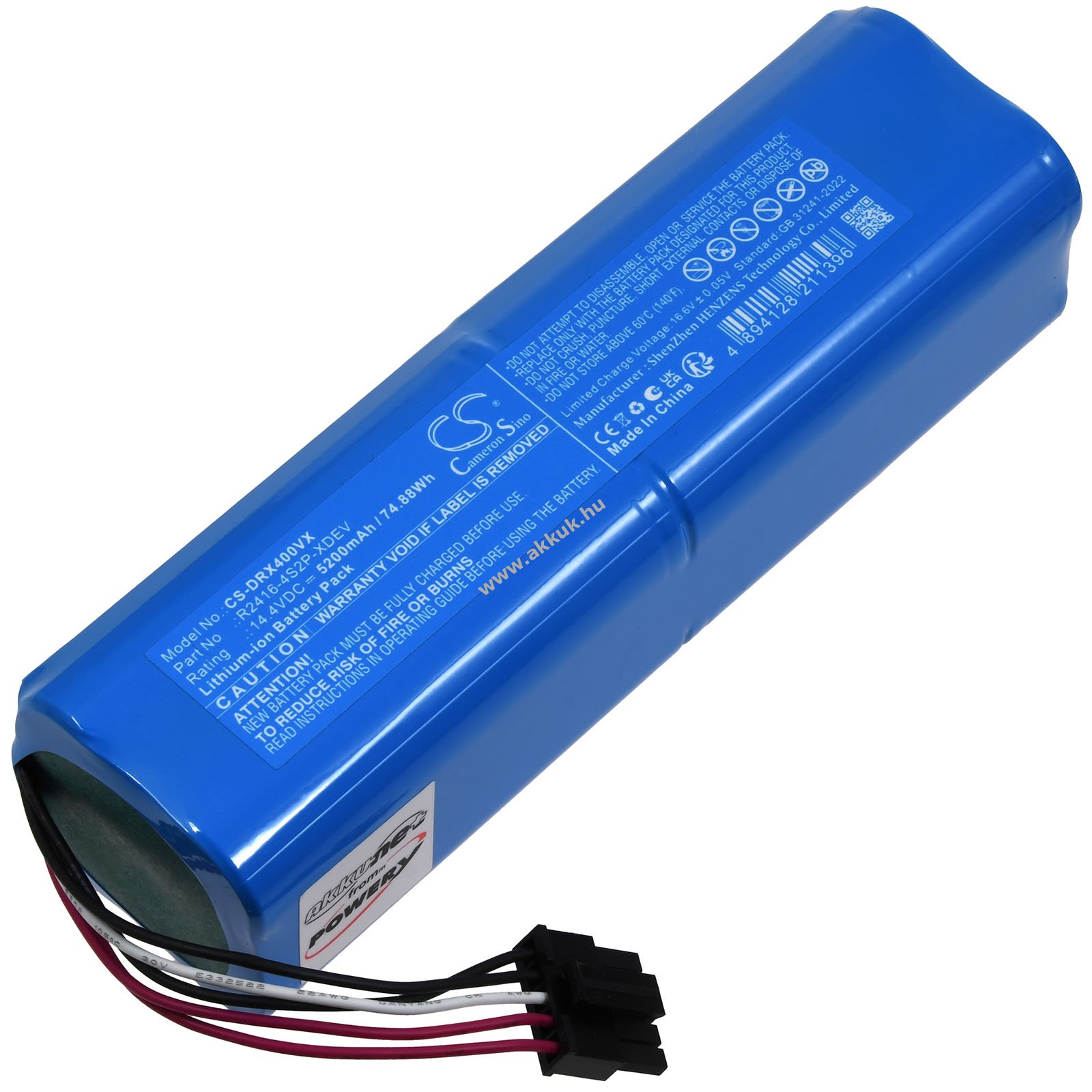 Dreame RLX73CE helyettesítő robotporszívó akku 14,4V 5200mAh 75Wh Li-Ion