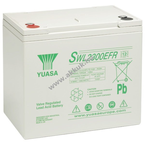 Ólom akku 12V 78Ah (YUASA) típus SWL2300