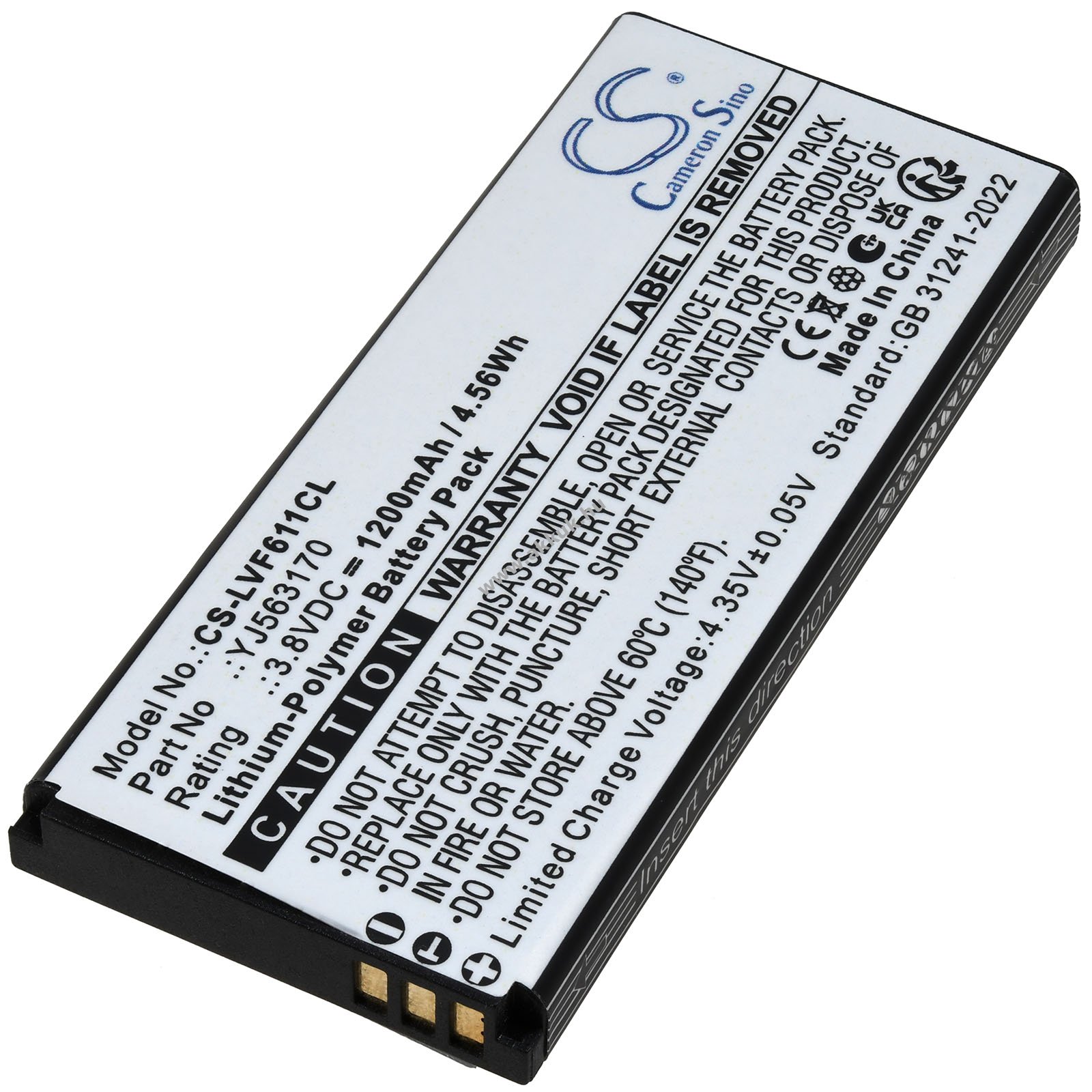 Fanvil W610W helyettesítő vezeték nélküli Wi-Fi IP telefon akku 3,8V 1200mAh 4,6Wh Li-Polymer