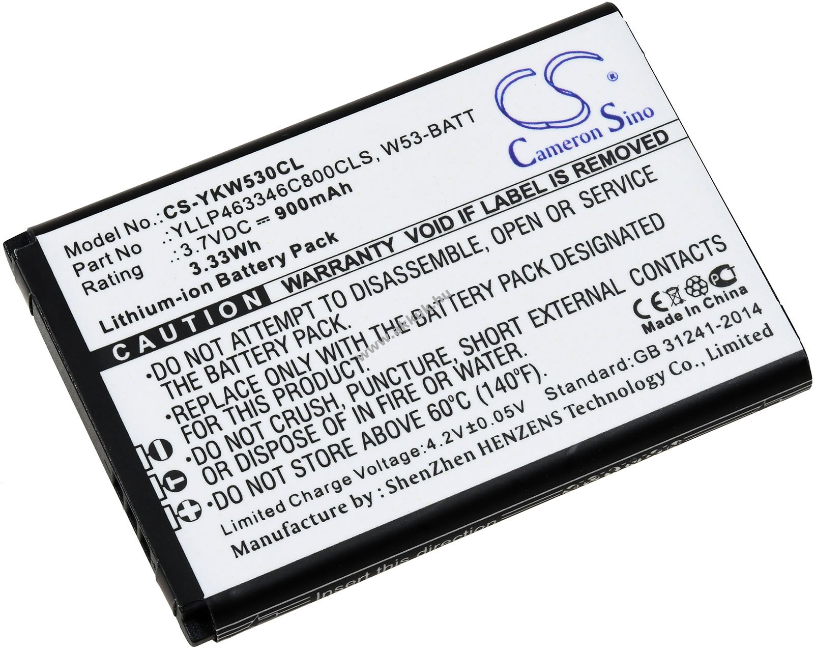 Yealink típus YLLP523446C1010CTM helyettesítő akku 3,7V 900mAh 3,3Wh Li-Ion