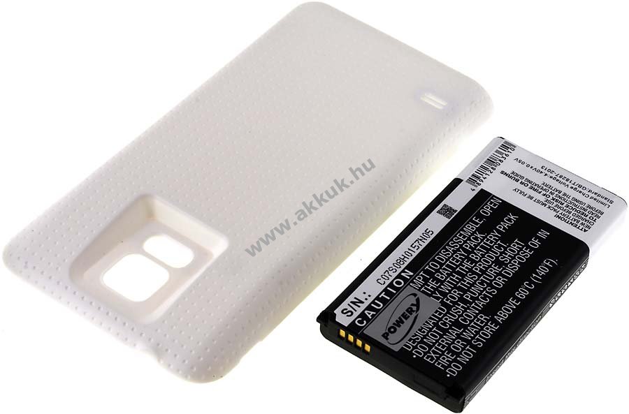 Helyettesítő akku Samsung SM-G900T fehér 5600mAh