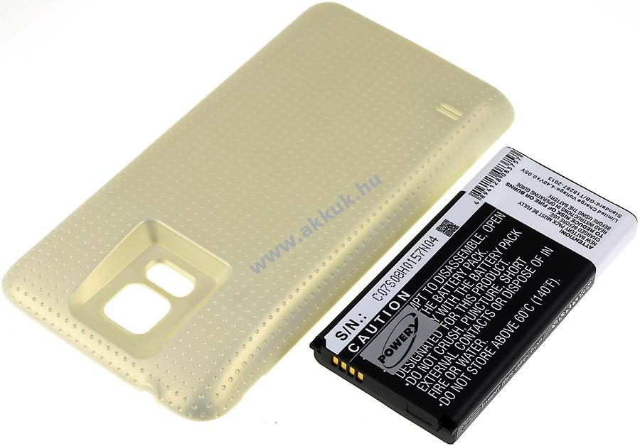 Helyettesítő akku Samsung Galaxy S5 arany 5600mAh