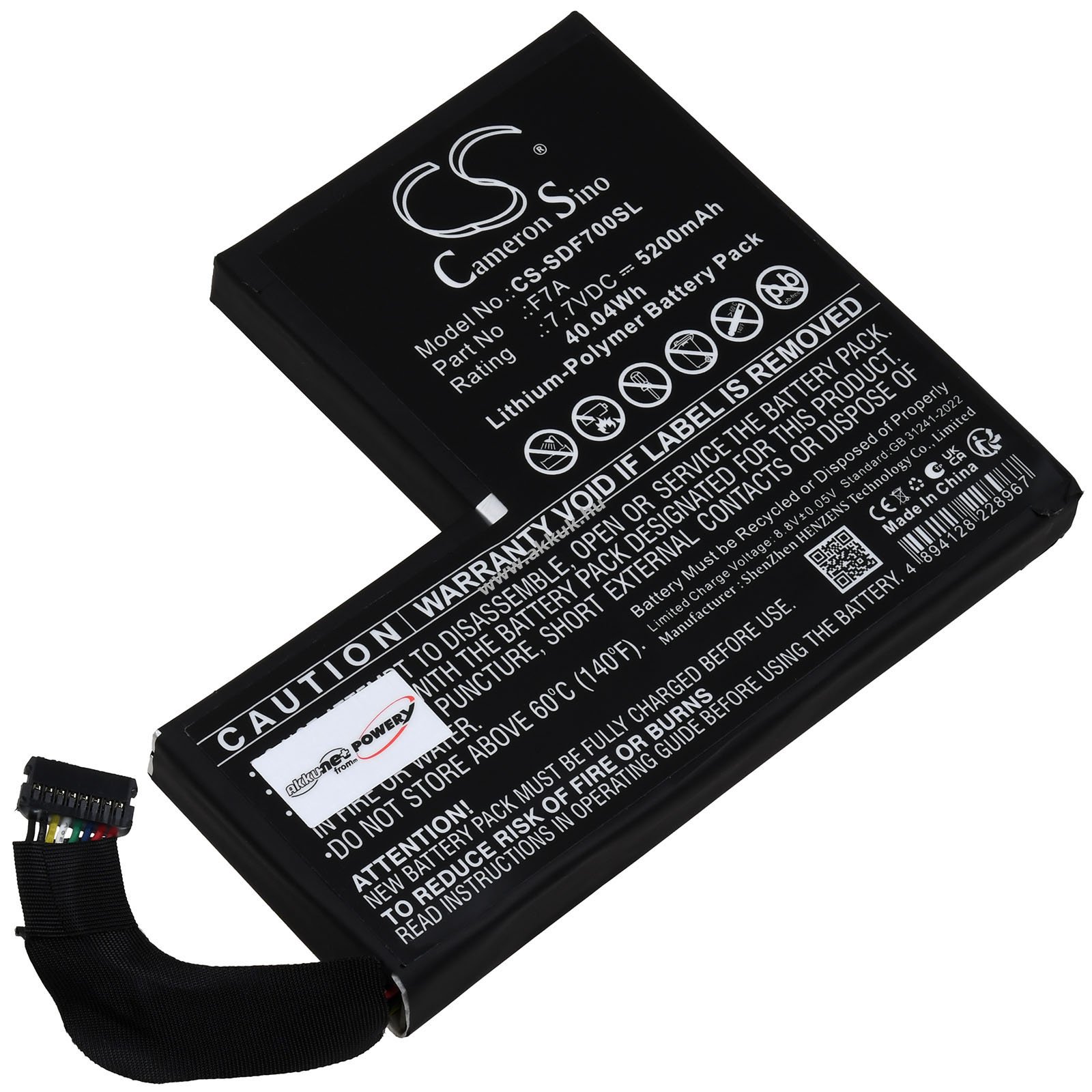 Steam Deck F7A helyettesítő kézi konzol akku 7,7V 5200mAh 40Wh Li-Polymer