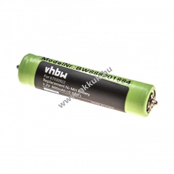Helyettesítõ akku Braun Cruzer 1 típus 67030922, NI-MH, 1.2V, 600mAh