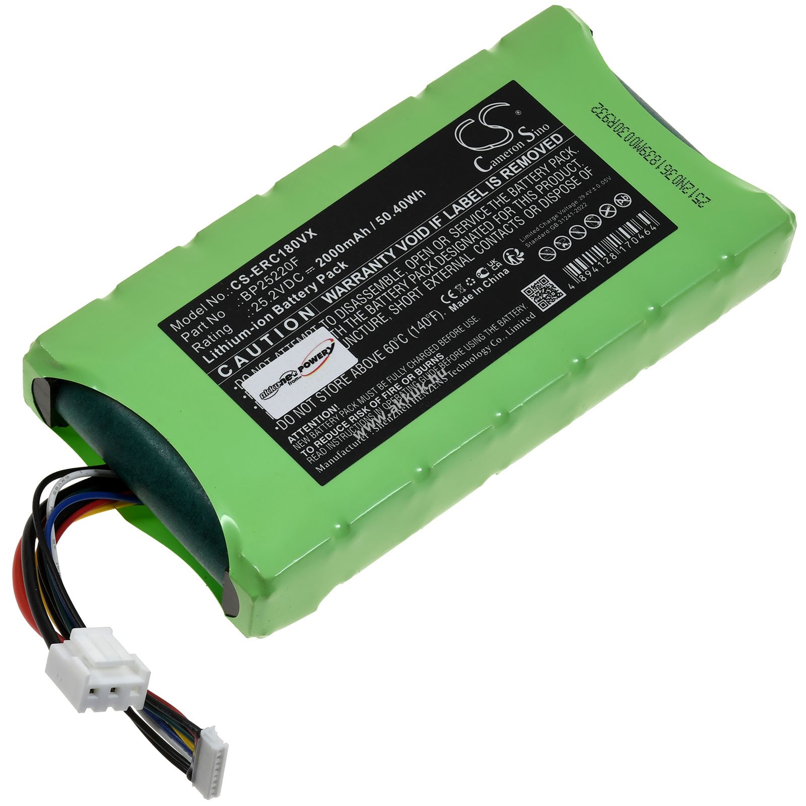 Eureka típus BP25220F helyettesítő akku 25,2V 2000mAh 50Wh Li-Ion