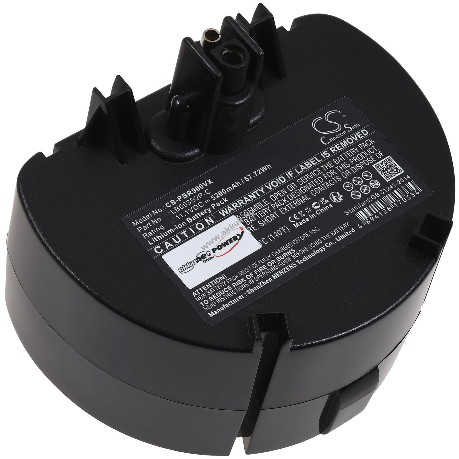 Helyettesítő akku Water Tech típus LB003S2P-C