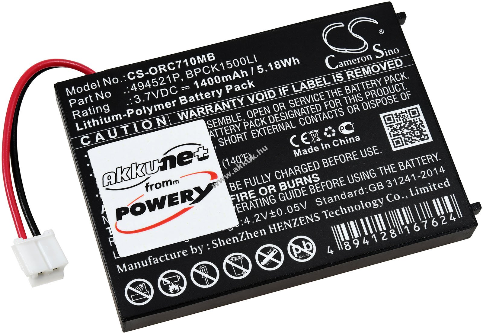 Helyettesítő bébiőr akku Oricom Secure SC710