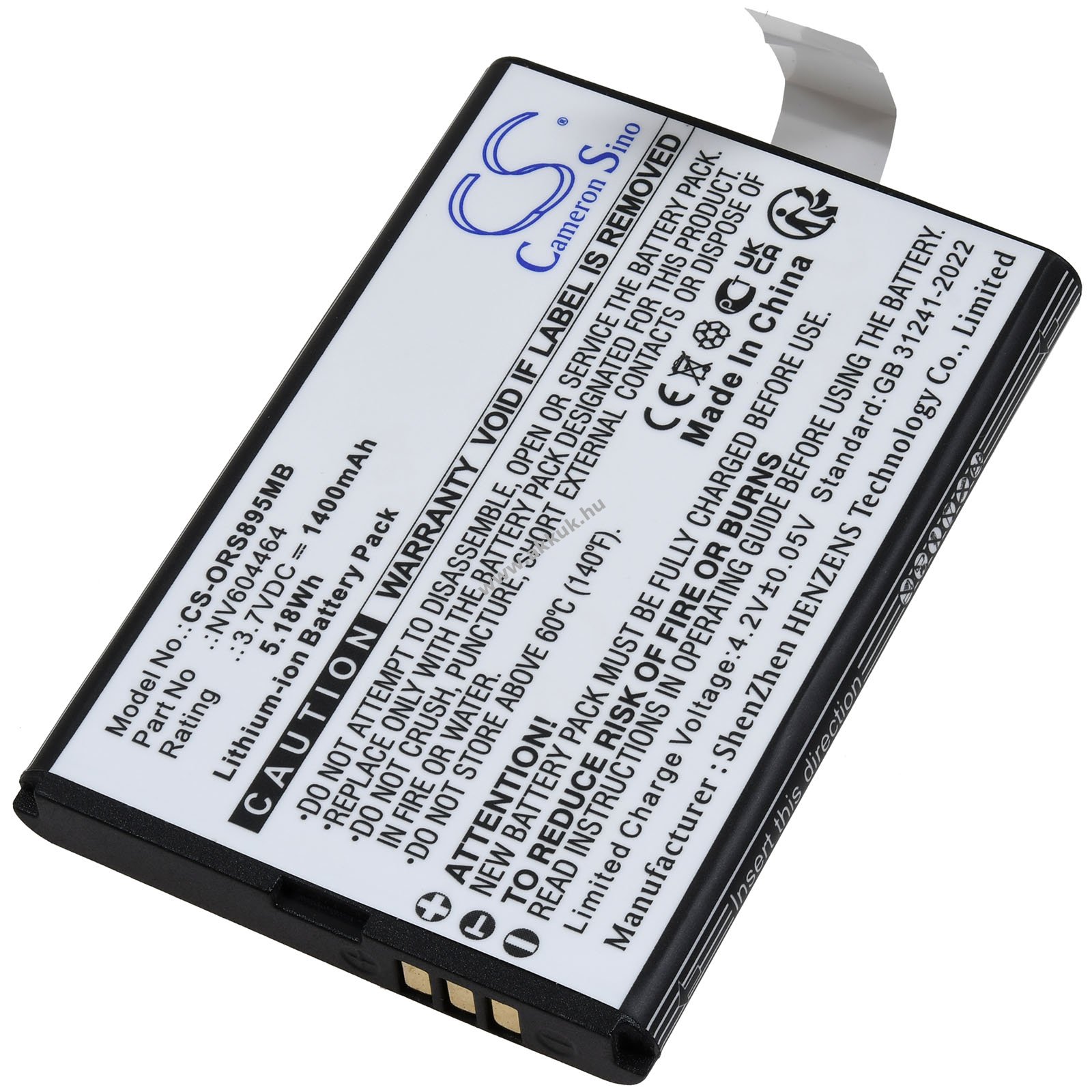 Helyettesítő akku Oricom Secure SC740 SC895 bébiőrhöz