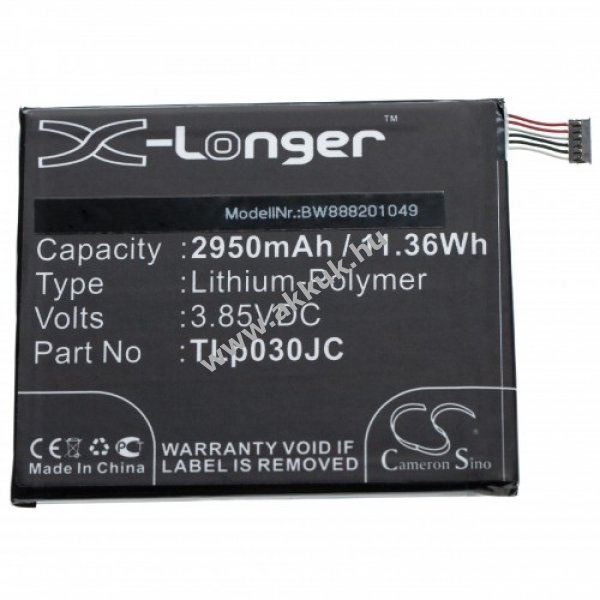 Helyettesítõ akku Alcatel TIM XL 2018 típus TLp030JC 2950mAh Li-Po