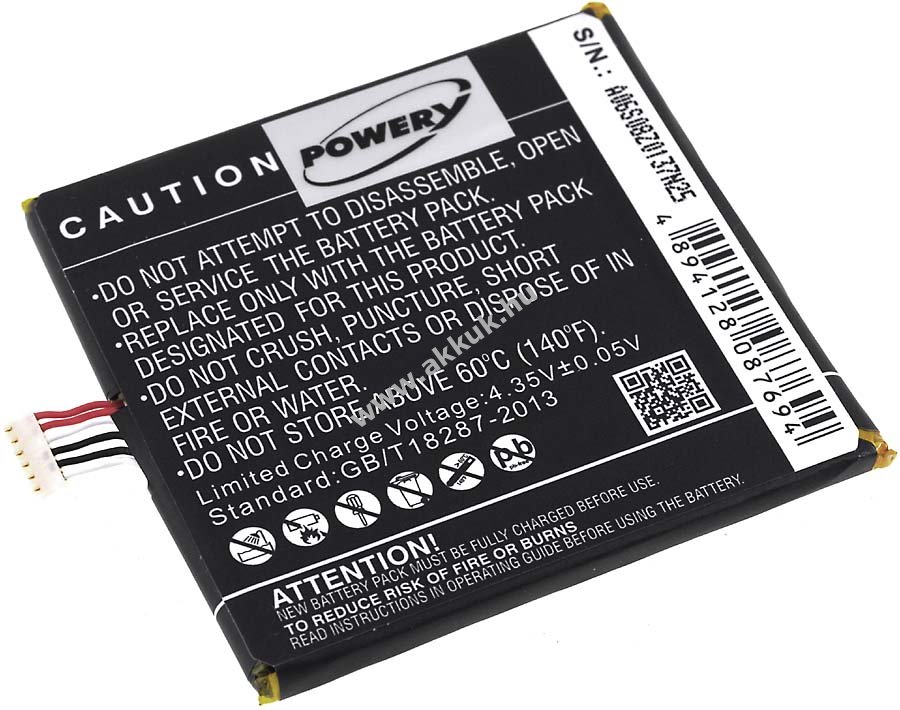 Helyettesítő akku Alcatel típus TLP017A1 1700mAh Li-Polymer