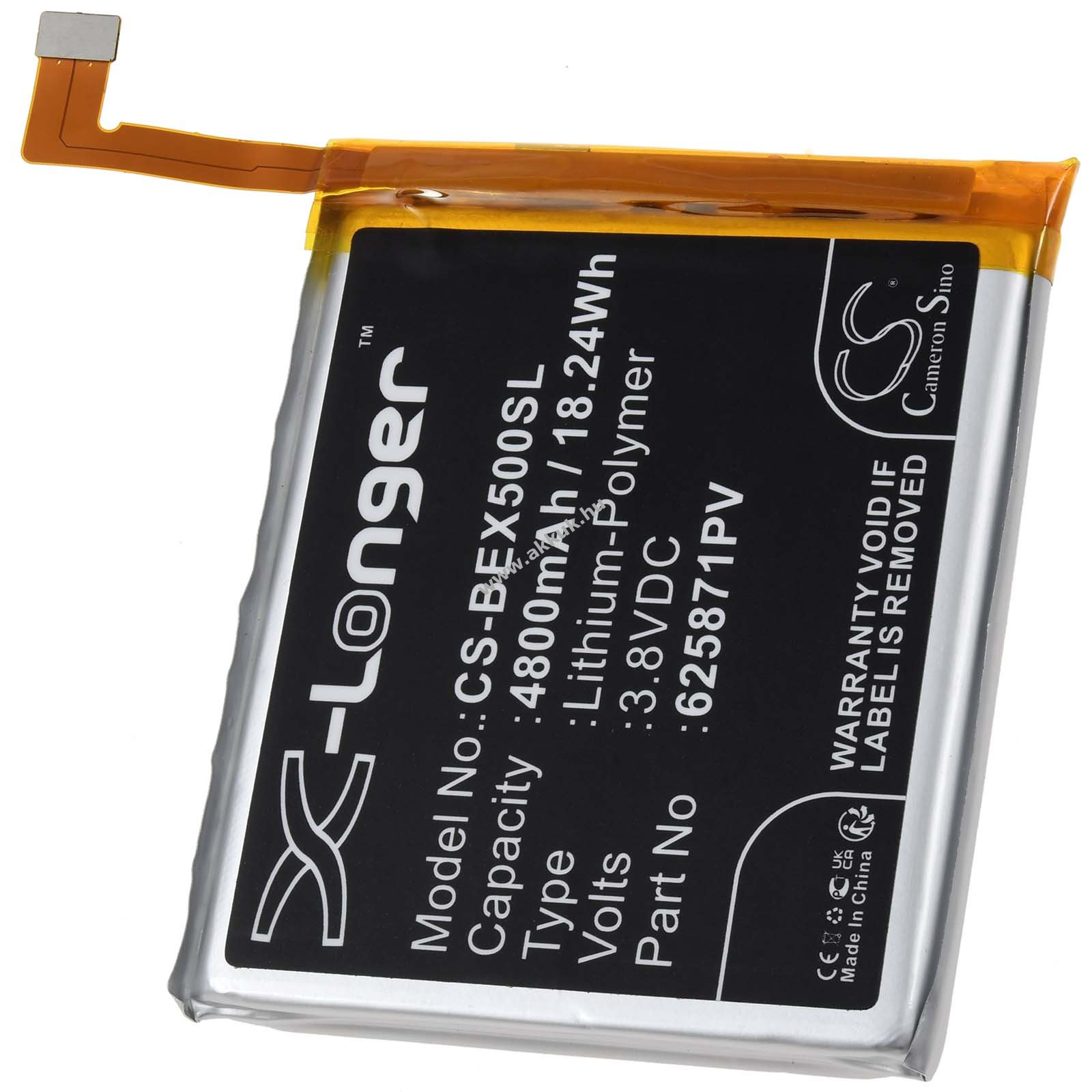Helyettesítő mobiltelefon akku Beafon X5 4800mAh Li-Polymer