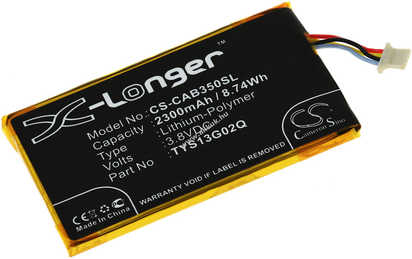 Helyettesítő akku CAT típus TYS13G02Q 2300mAh Li-Polymer