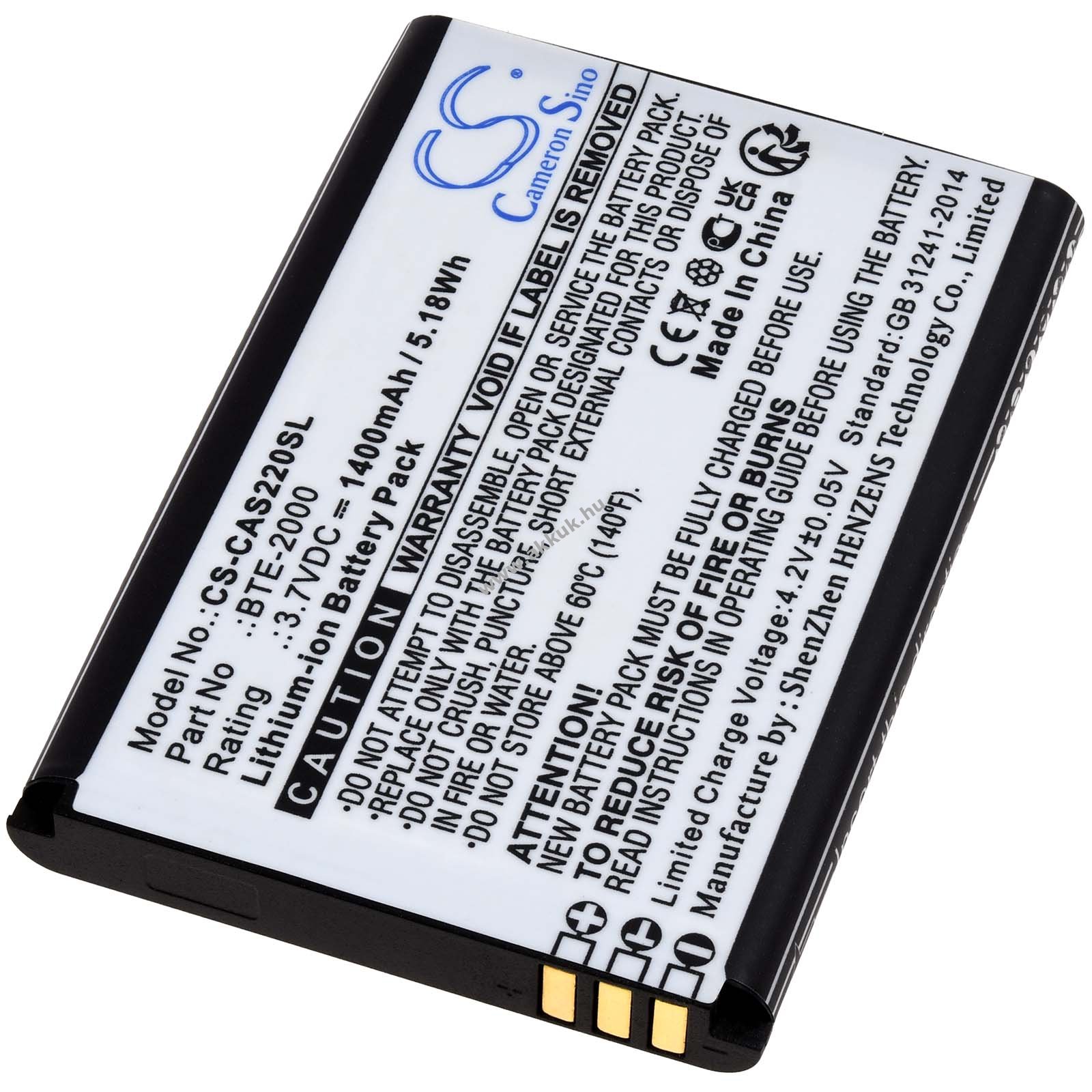 Helyettesítő akku CAT típus BTE-2000 1400mAh Li-Ion