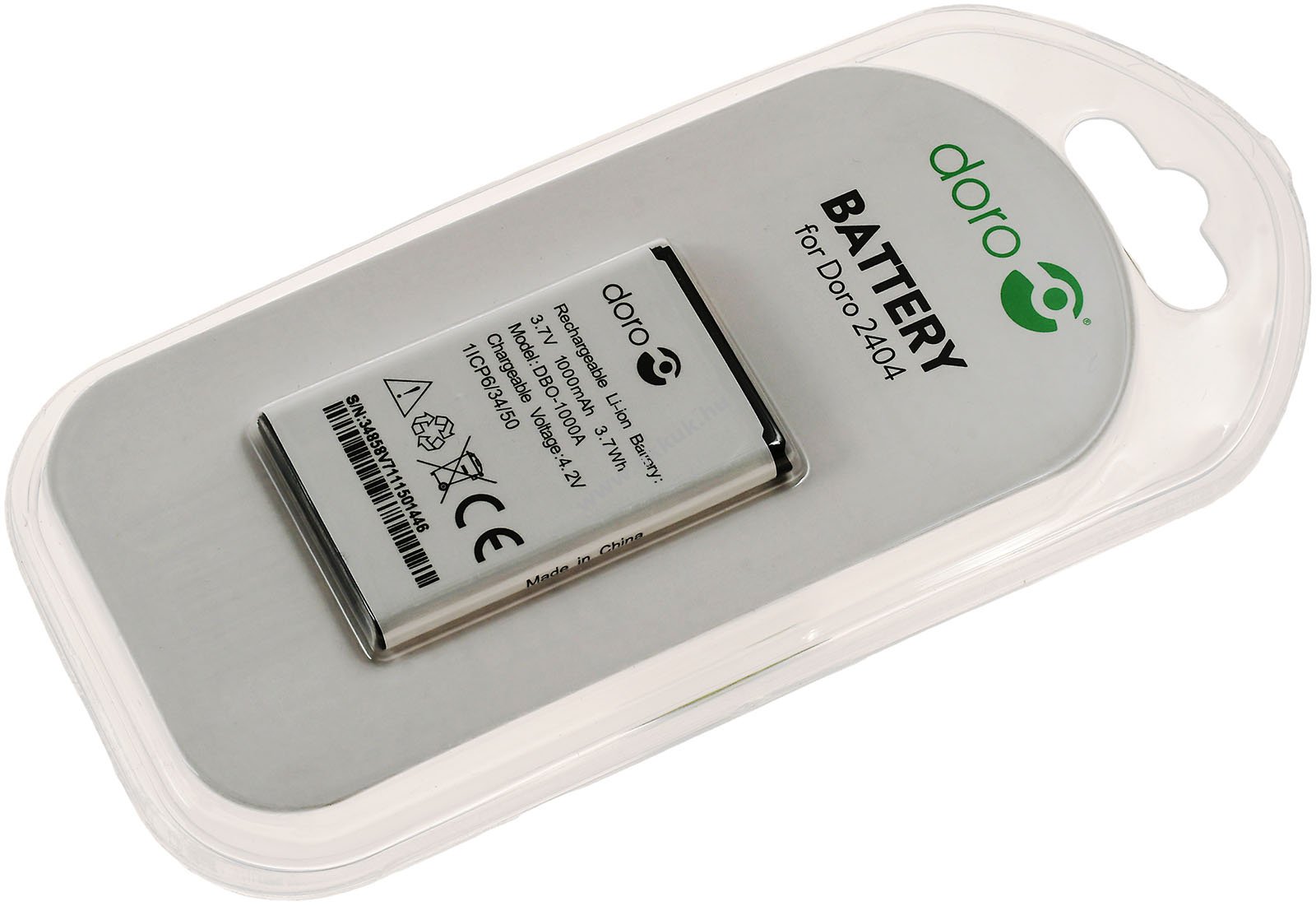 Eredeti Doro mobiltelefon akku Doro 1370, 2404 típus DBO-1000A, 1ICP6/34/50 1000mAh Li-Ion