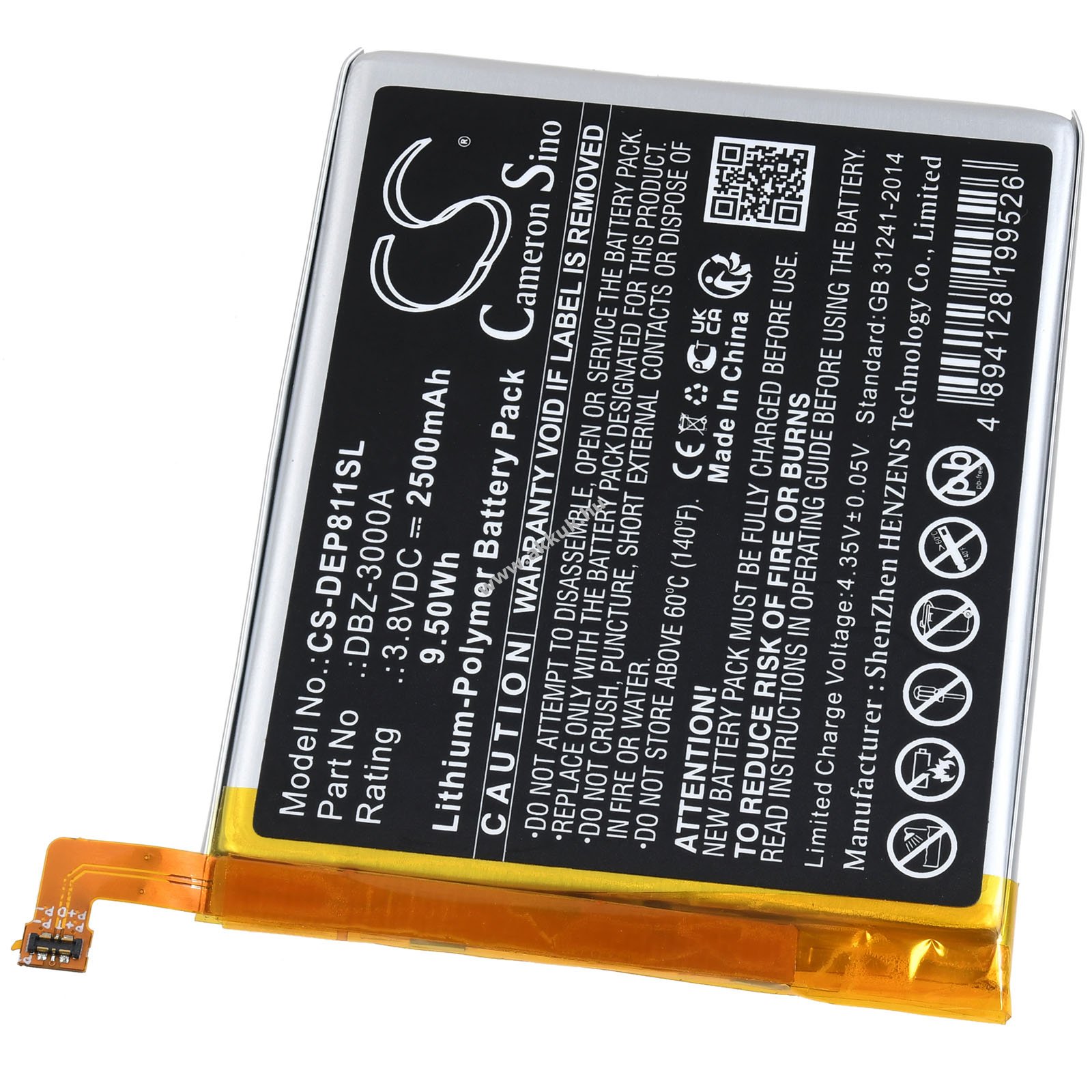 Doro DSB-0400 mobiltelefon akku (helyettesítő) 2500mAh Li-Polymer