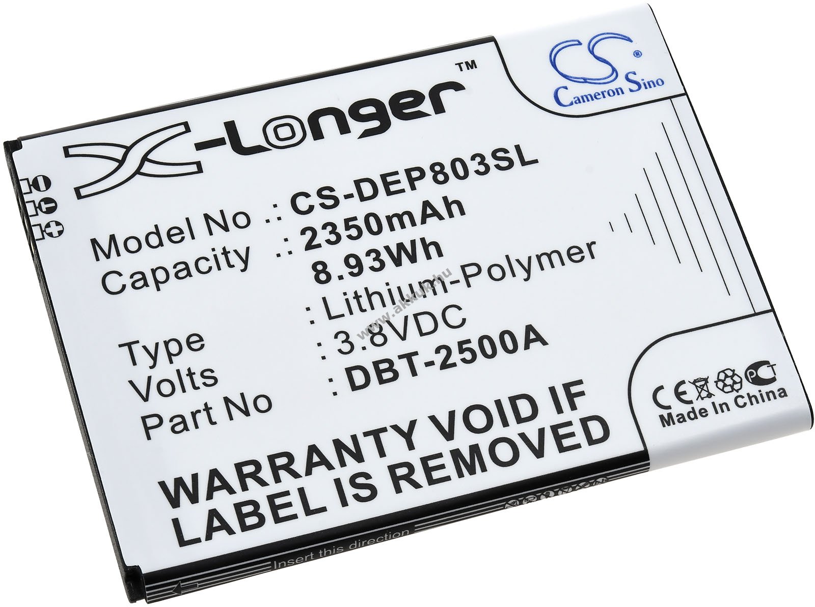 Helyettesítő akku Doro típus DBT-2500A 2350mAh Li-Ion
