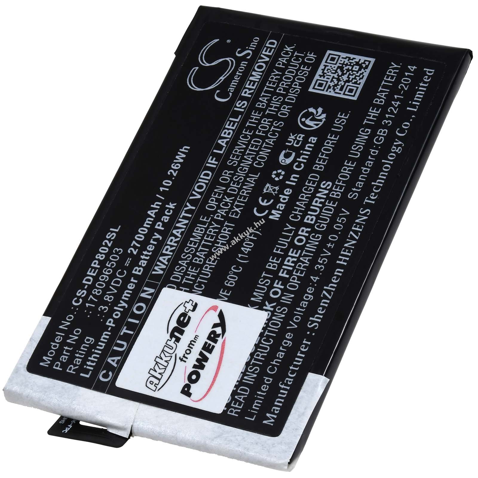 Helyettesítő kompatibilis akku Doro típus 286385939 2700mAh Li-Ion