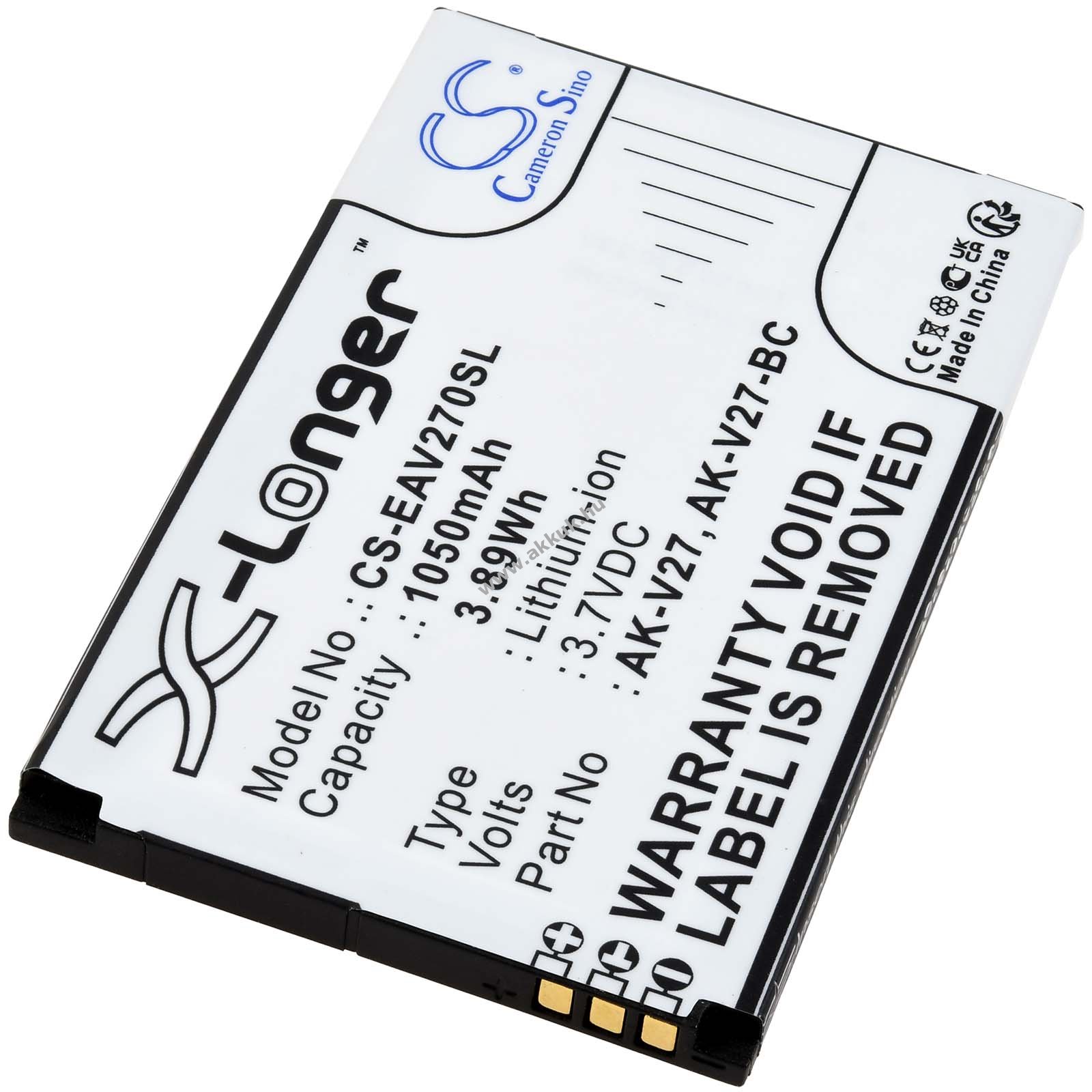 Helyettesítő akku Emporia típus AK-V27-BC 1050mAh Li-Ion