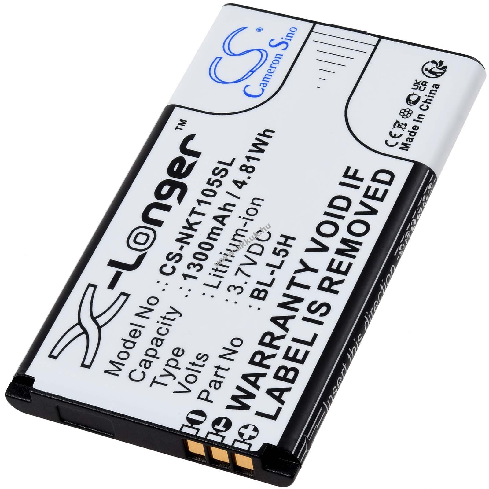 Helyettesítő akku Nokia 105 2023 mobiltelefon 1300mAh Li-Ion