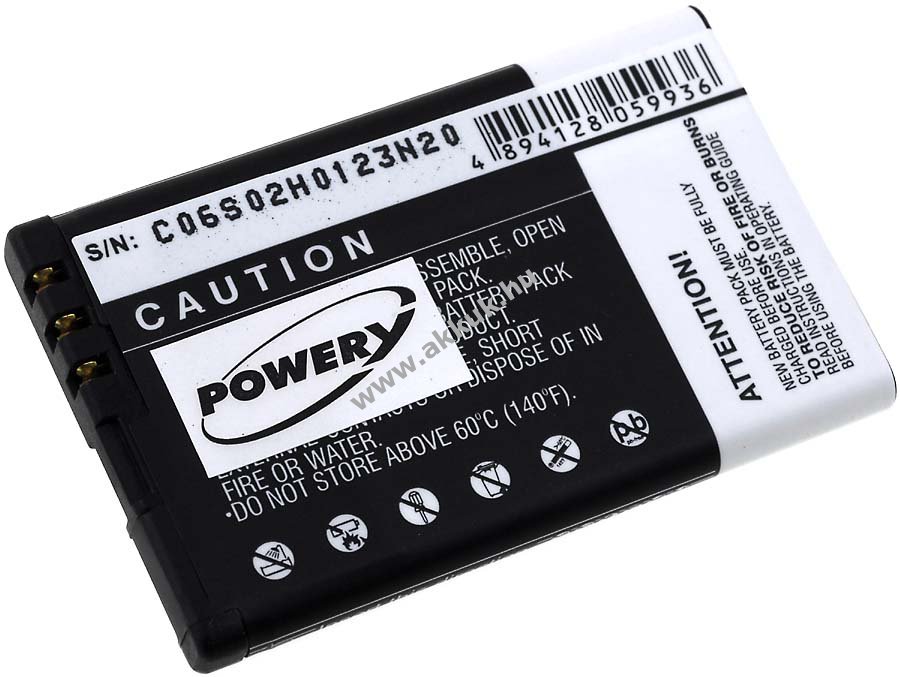 Helyettesítő akku Nokia 6730 classic 1200mAh Li-Ion