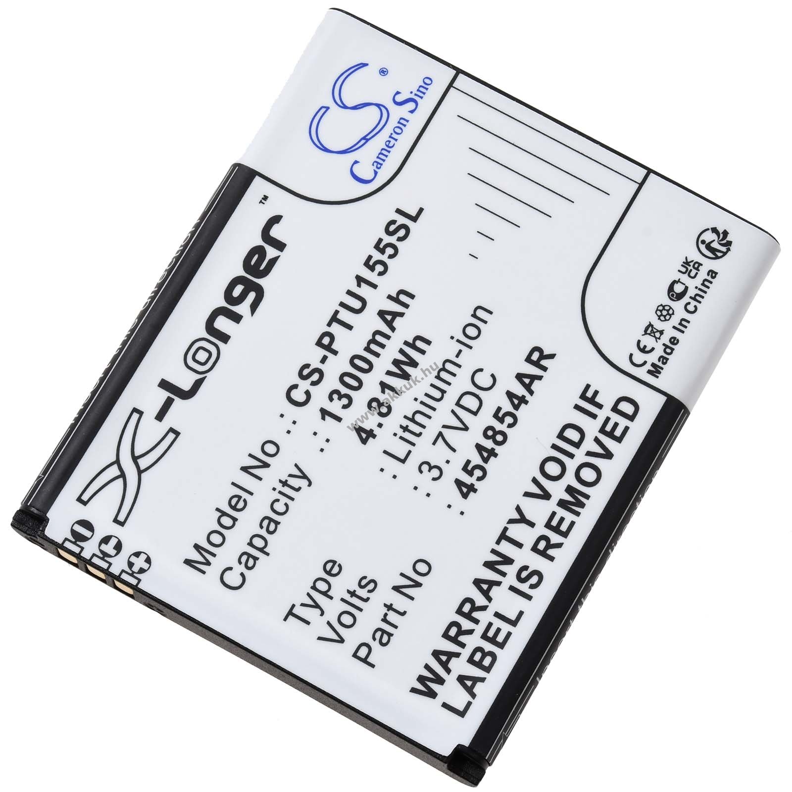 Helyettesítő mobiltelefon akku Panasonic KX-TU155EXCN KX-TU155EXRN 1300mAh Li-Ion