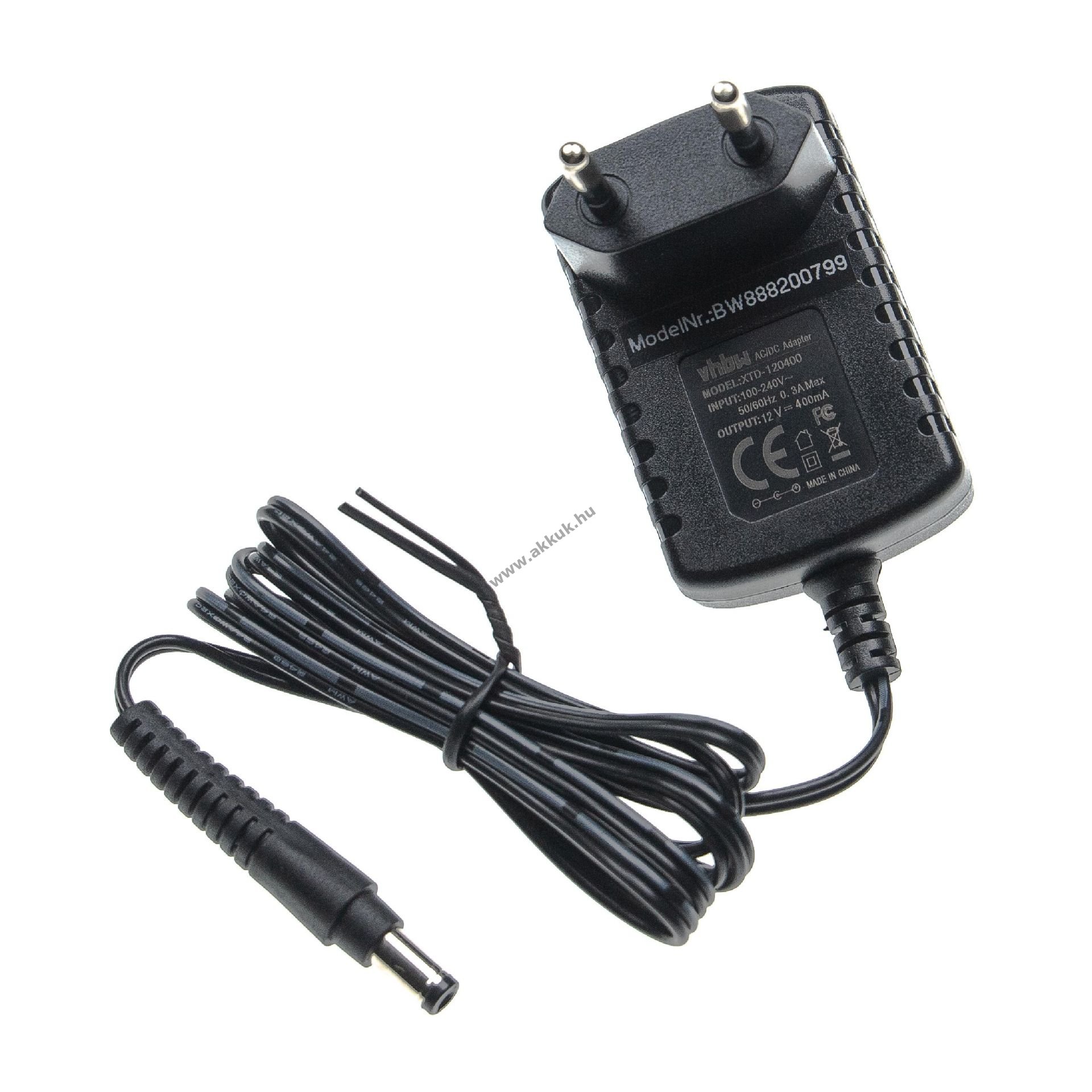Helyettesítõ hálózati töltõ Braun típus 81577251, 12V, 400mA - A készlet erejéig!