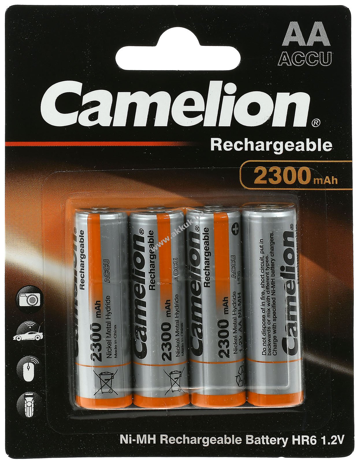 Camelion HR6 AA Mignon ceruza akku egér, távirányító fényképezõgép, borotva stb. 2300mAh 4db/csom.
