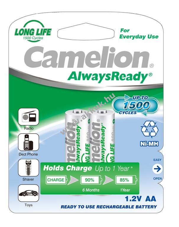 Camelion akku típus HR6 Mignon AA (ceruzaakku típus) AlwaysReady 2db/csom. 800mAh