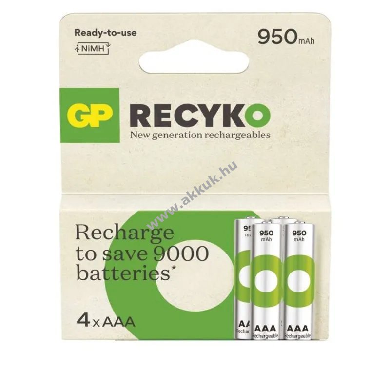 GP ReCyko Ni-MH akku HR03 (AAA) 950mAh 4db/csomag