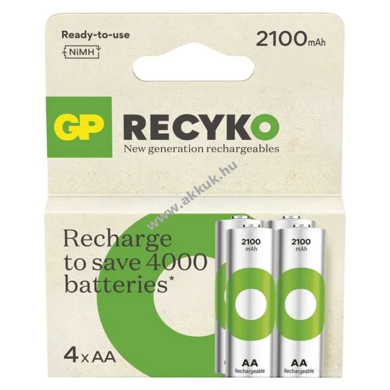 GP ReCyko Ni-MH akku HR6 (AA), 2100mAh 4db/csomag