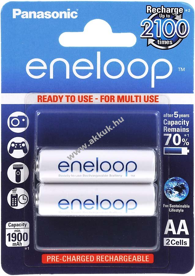 Panasonic eneloop Akku AA 2db/csom. (BK-3MCCE/2BE)