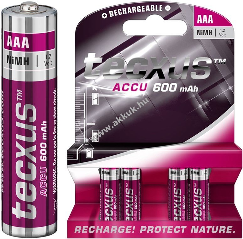 Tecxus akku AAA Micro HR03, 600mAh 4db/csomag