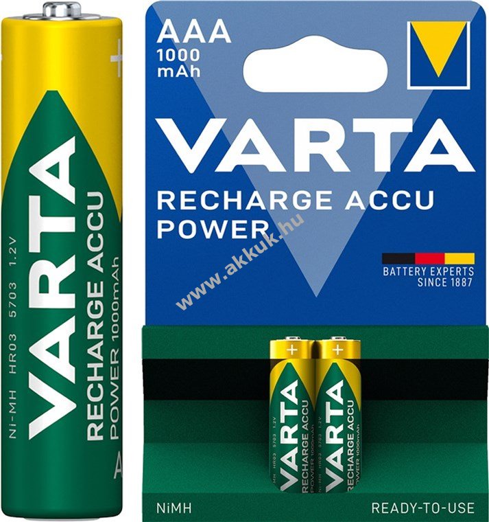 Varta Ready to Use HR03 5703 AAA (mikro) akku 1,2V 1000mAh 2db/csomag NiMH