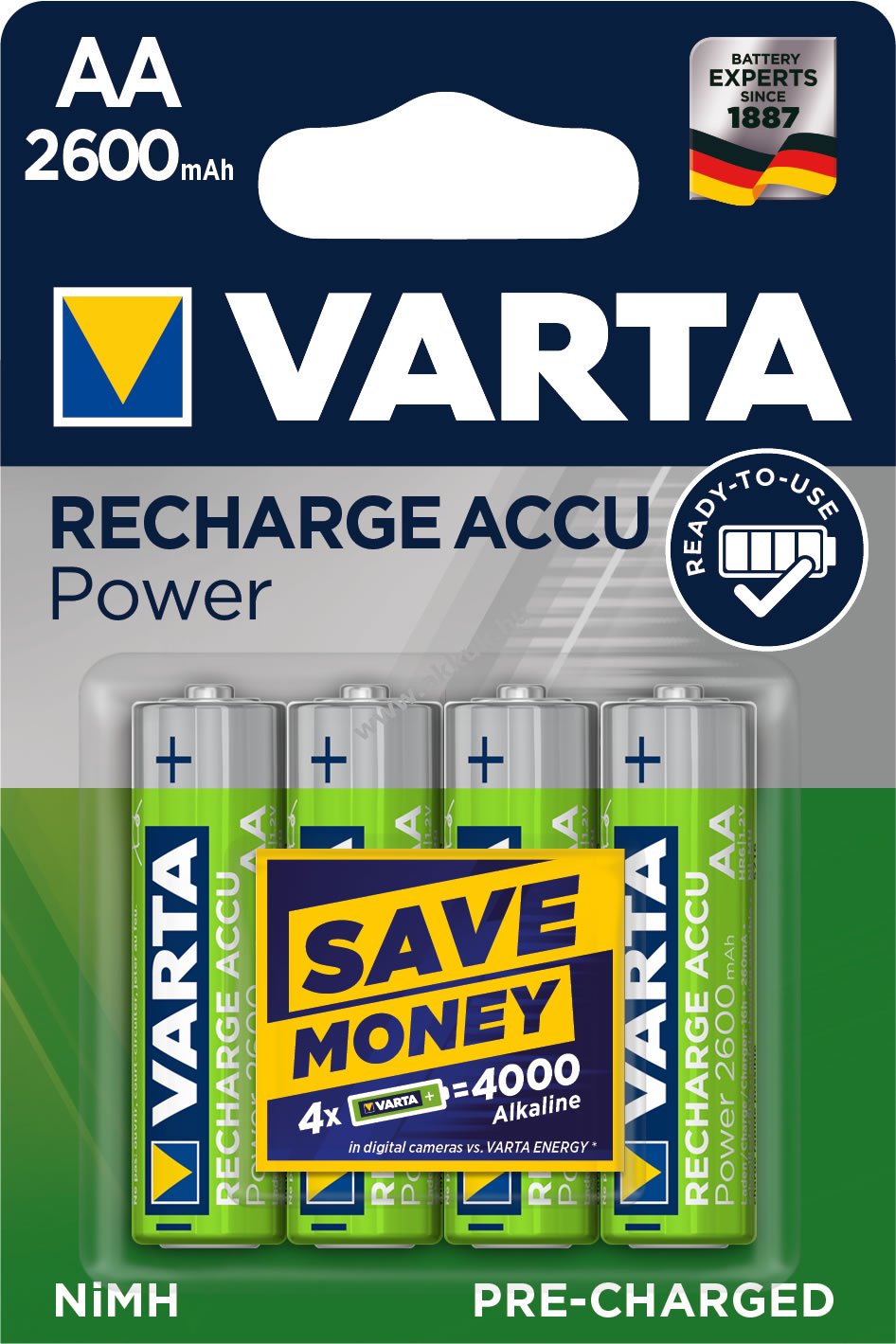 Varta Power akku Ready2Use HR6 Migon AA 4db/csom. 2600mAh