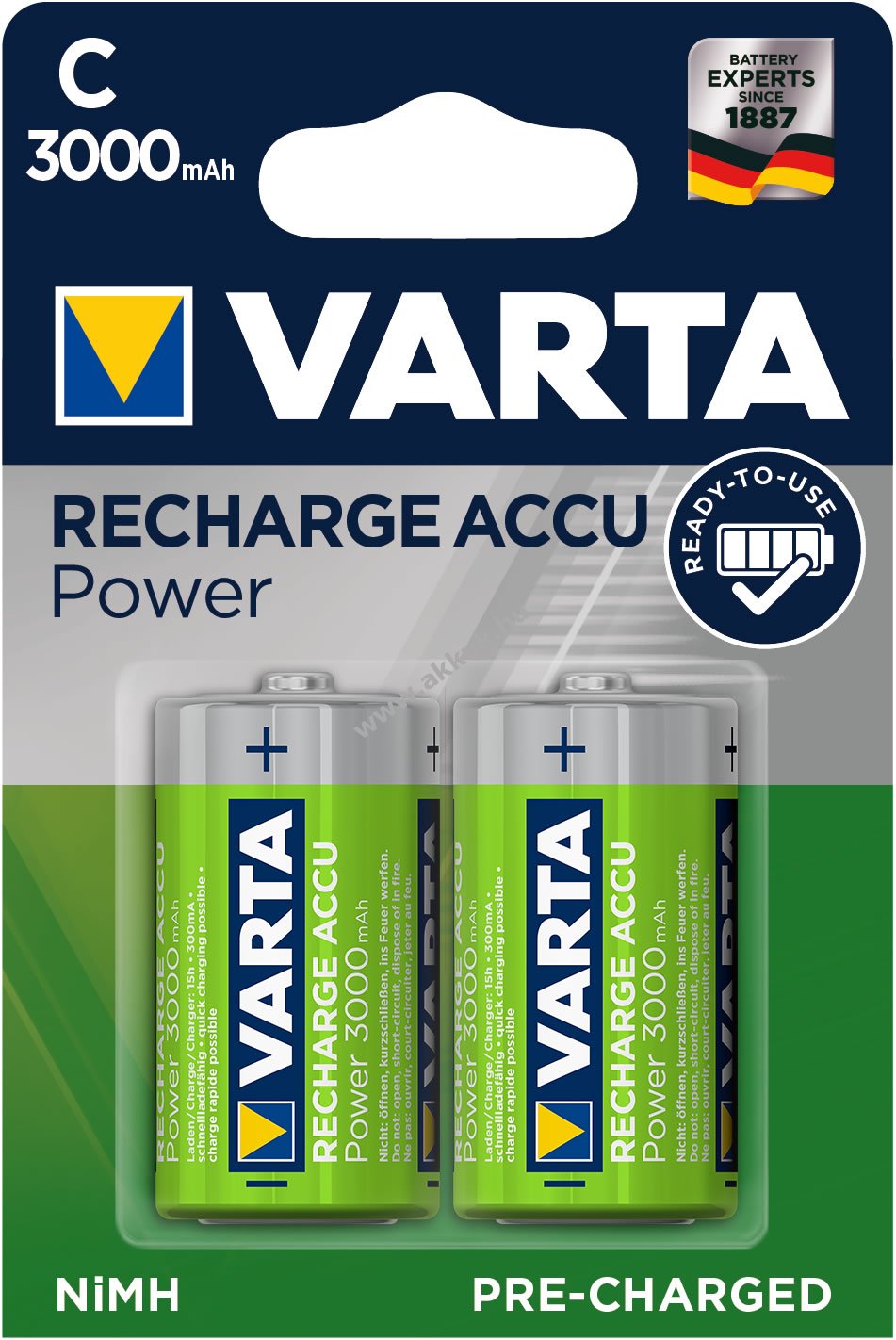Varta Ready to Use 56714 Baby bébi C LR14 HR14 akku 3000mAh NiMH 2db/csom.