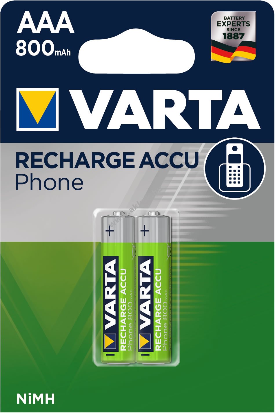 Varta Micro AAA akku típus DECT-Telefonhoz 800mAh 2db/csom. T398