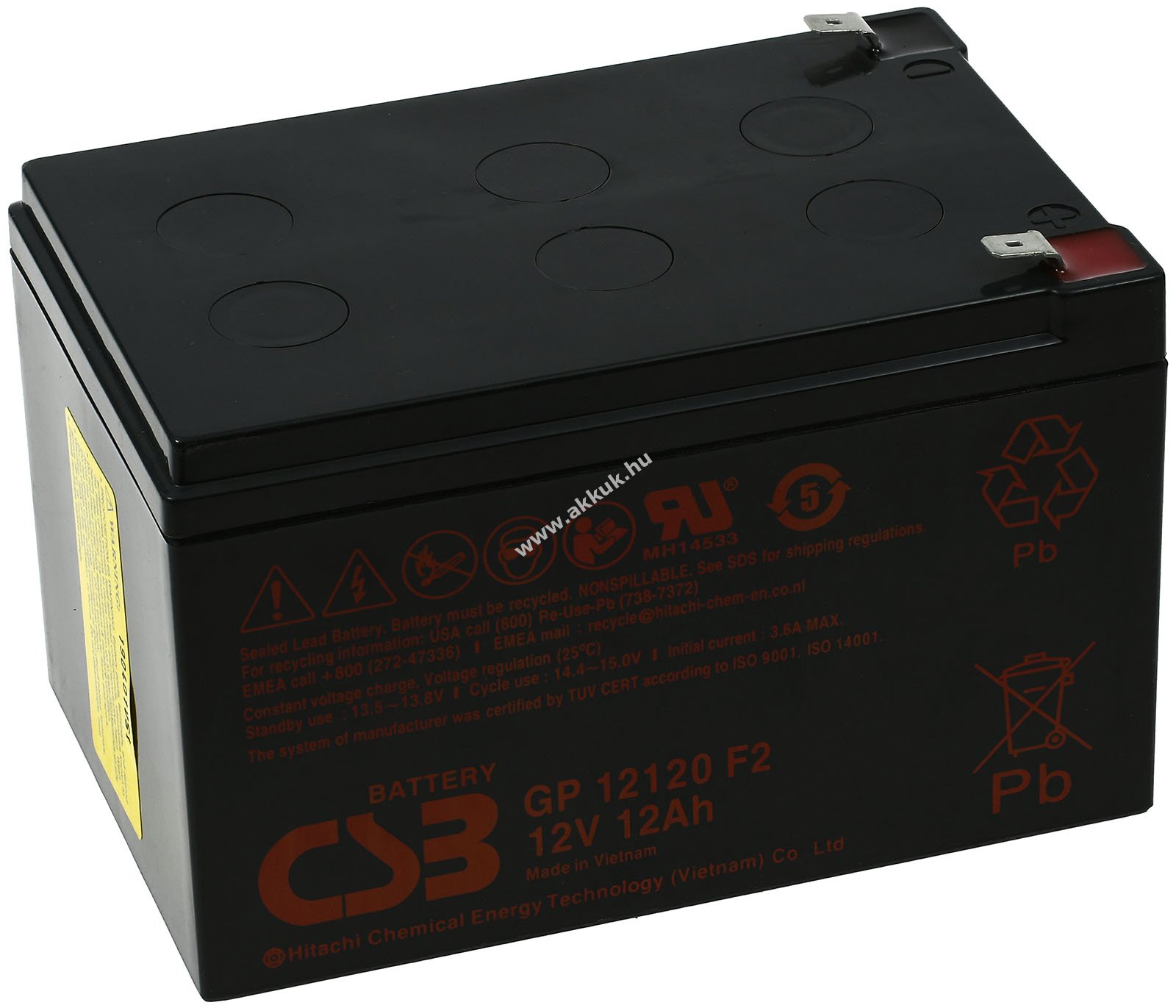 CSB / Hitachi helyettesítõ szünetmentes akku APC Back-UPS Pro BP650C 12V 12Ah