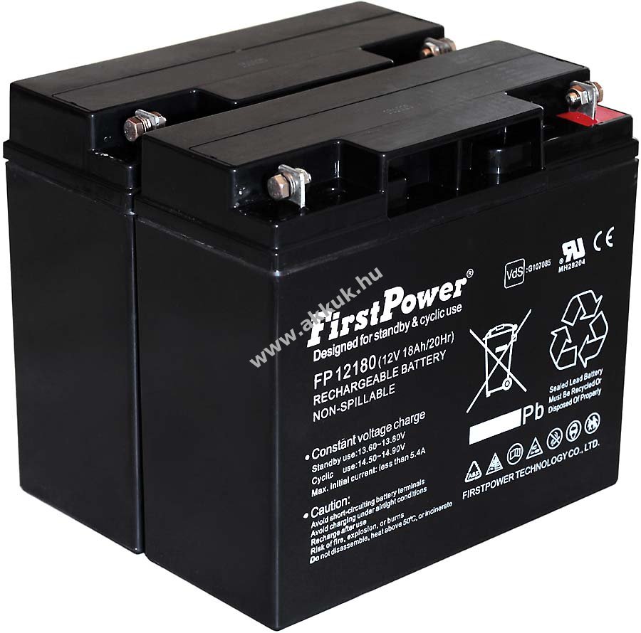 FirstPower ólom zselés akku szünetmenteshez APC RBC 7 12V 18Ah VdS