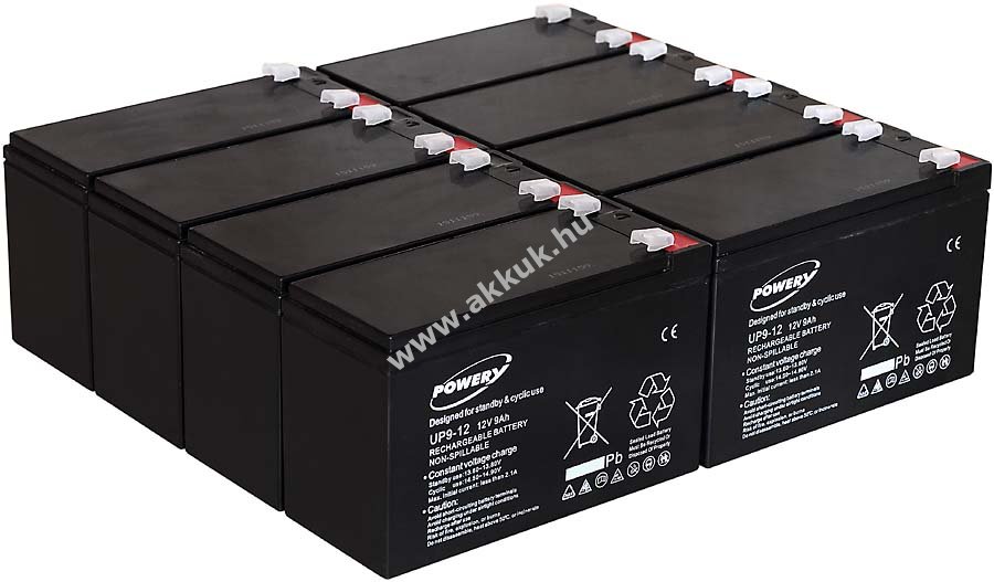 Powery ólom zselés akku szünetmenteshez APC RBC105 12V 9Ah (helyettesíti 7,2Ah / 7Ah is)