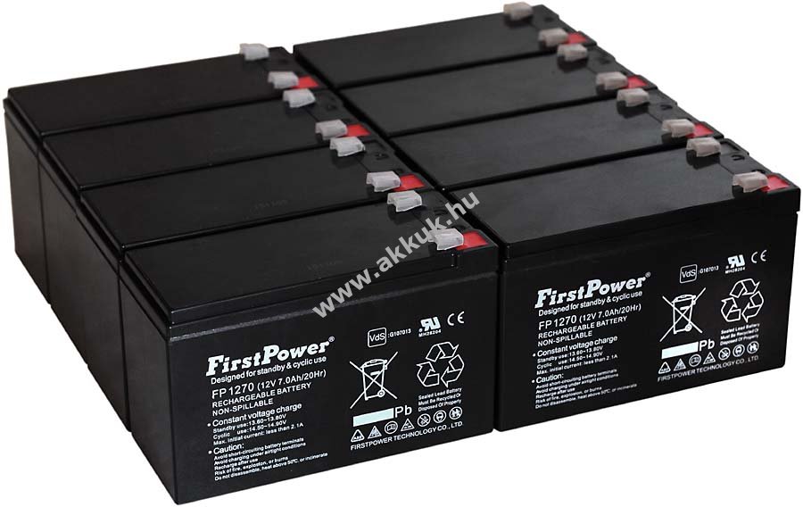 FirstPower ólom zselés akku szünetmenteshez APC RBC 27 7Ah 12V