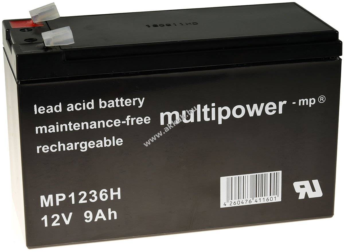 Powery ólom akku MP1236H kompatibilis UPS APC RBC 110 12V 9Ah (7,2Ah/7Ah is)