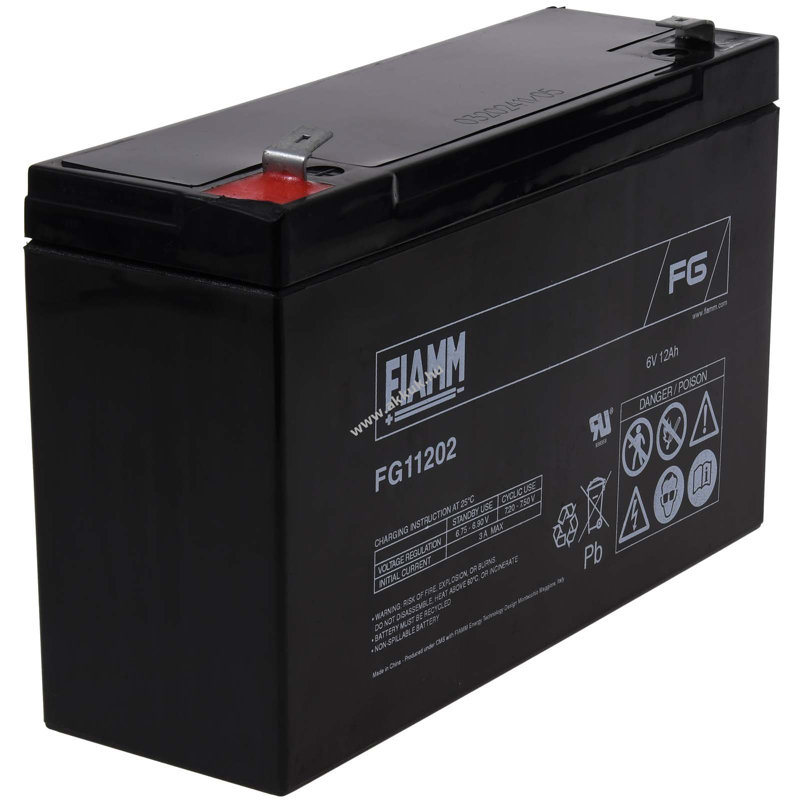Helyettesítő akku gyermekmotor, gyerek buggy 6V 12Ah (9Ah, 10Ah 11Ah) FIAMM