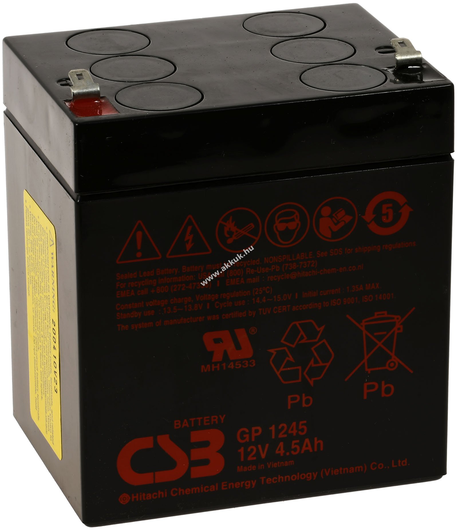 CSB Standby ólom akku GP1245 F2 12V 4,5Ah
