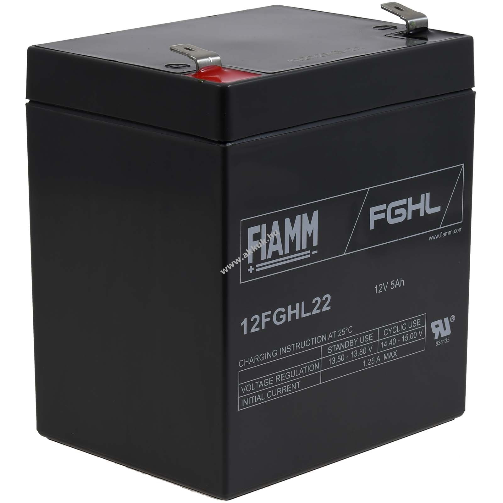 Ólom akku 12V 5Ah (FIAMM) típus 12FGHL22 12V 5,0Ah