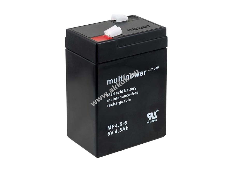 Multipower savas ólom akku típus MP4.5-6 6V hobbi, kemping, gyerek/gyermek jármű, Peg Pereg