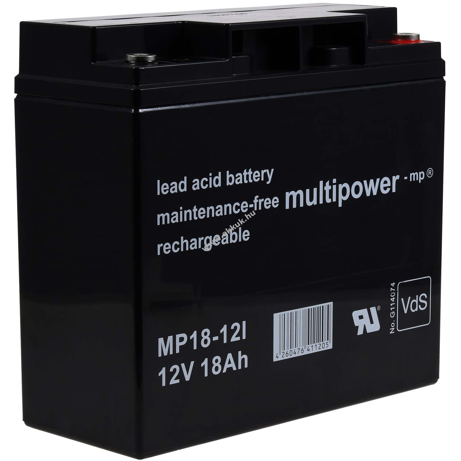Multipower ólom akku MP18-12 VDS-minősítéssel helyettesíti FIAMM típus FG21803