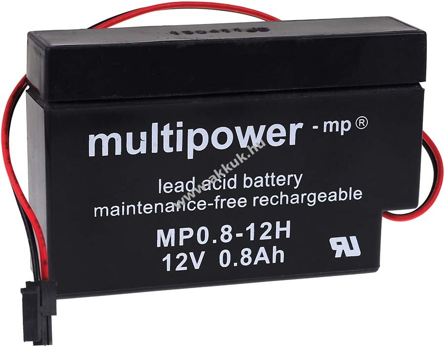 Ólomakku Multipower típus MP0.8-12H Motor-gombhoz/kapcsolóhoz 12V 0,8Ah