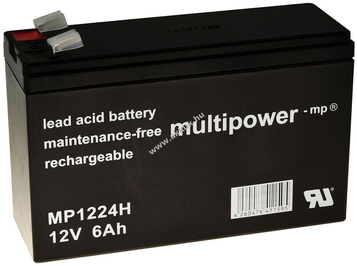 Multipower ólom akku MP1224H 12V 6Ah nagy kisütőáram-típus